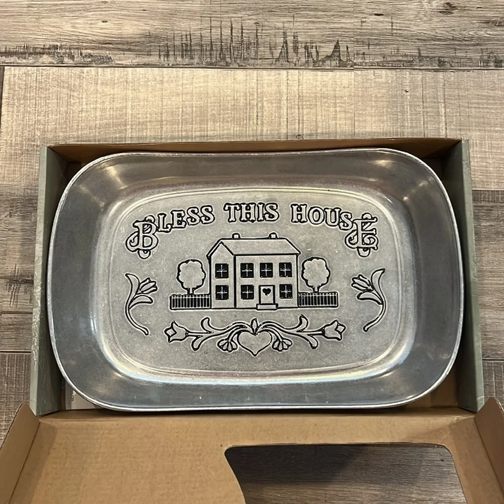 NIB Wilton Armetale ‘Bless This House’ bread serving tray